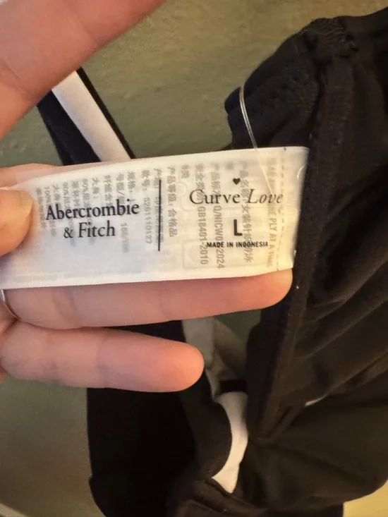 Abercrombie & Fitch Black Swim One-Piece with White Trim - Picture 2 of 8